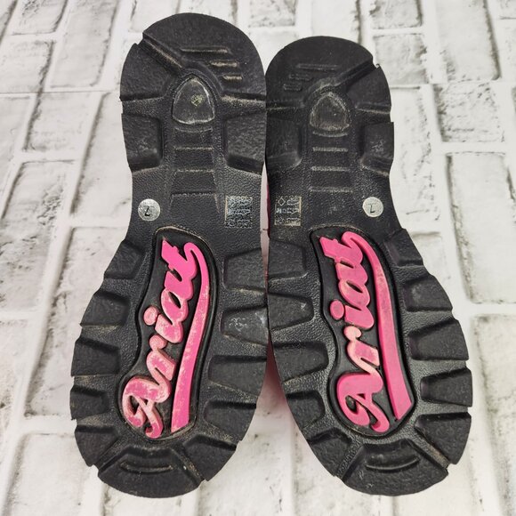 Ariat Fatbaby Platform Women's Sz 7 B Pink Suede Ostrich Print Y2K Chunky Clogs - Picture 8 of 10